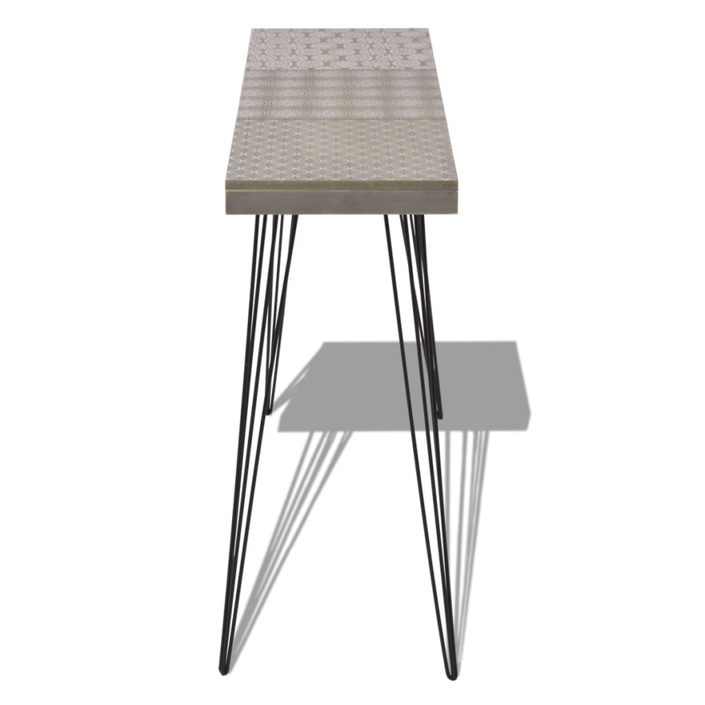 vidaXL Stolik-konsola, szara, 90x30x71,5 cm