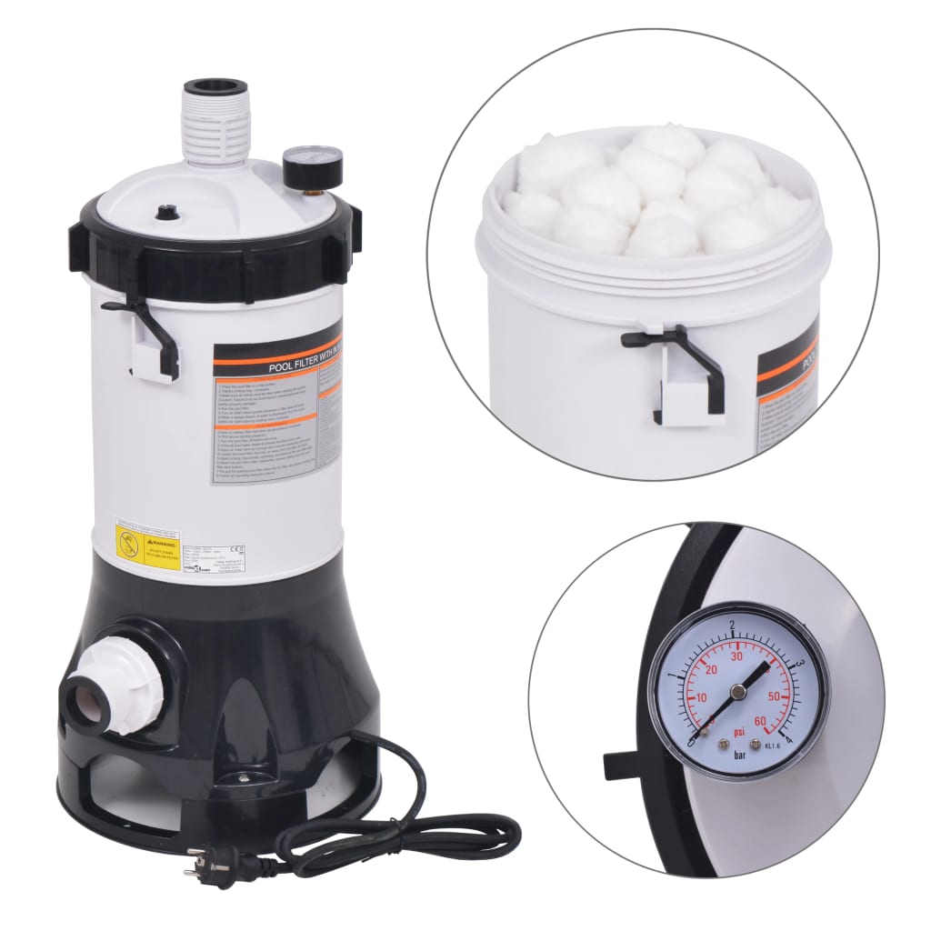 vidaXL Pompa filtracyjna do basenu, 185 W, 4,4 m³/h