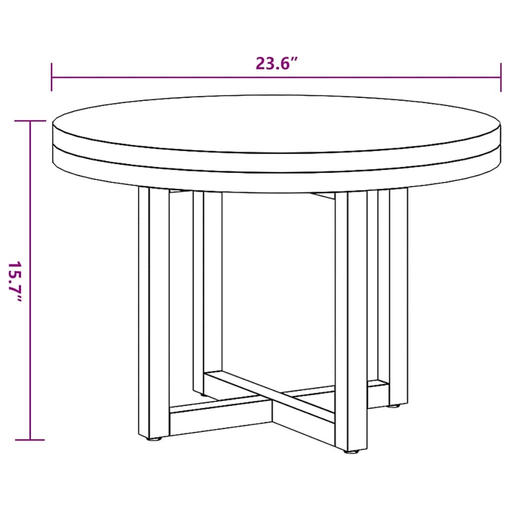 vidaXL Stolik kawowy z drewna tekowego i żywicy, okrągły, 60 cm