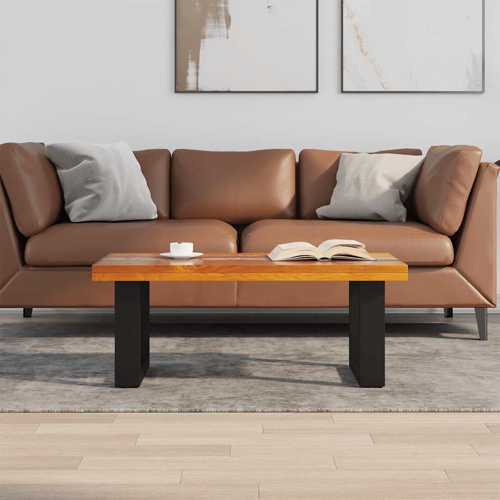 vidaXL Stolik kawowy z drewna tekowego i żywicy, 100x50 cm