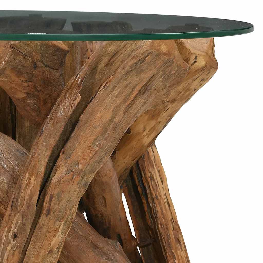 vidaXL Stolik kawowy z drewna tekowego patynowanego wodą, 60 cm