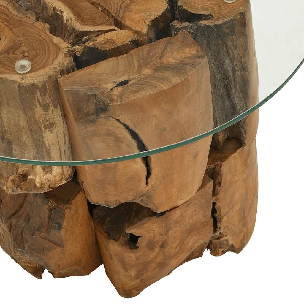 vidaXL Stolik kawowy z drewna tekowego patynowanego wodą, 60 cm