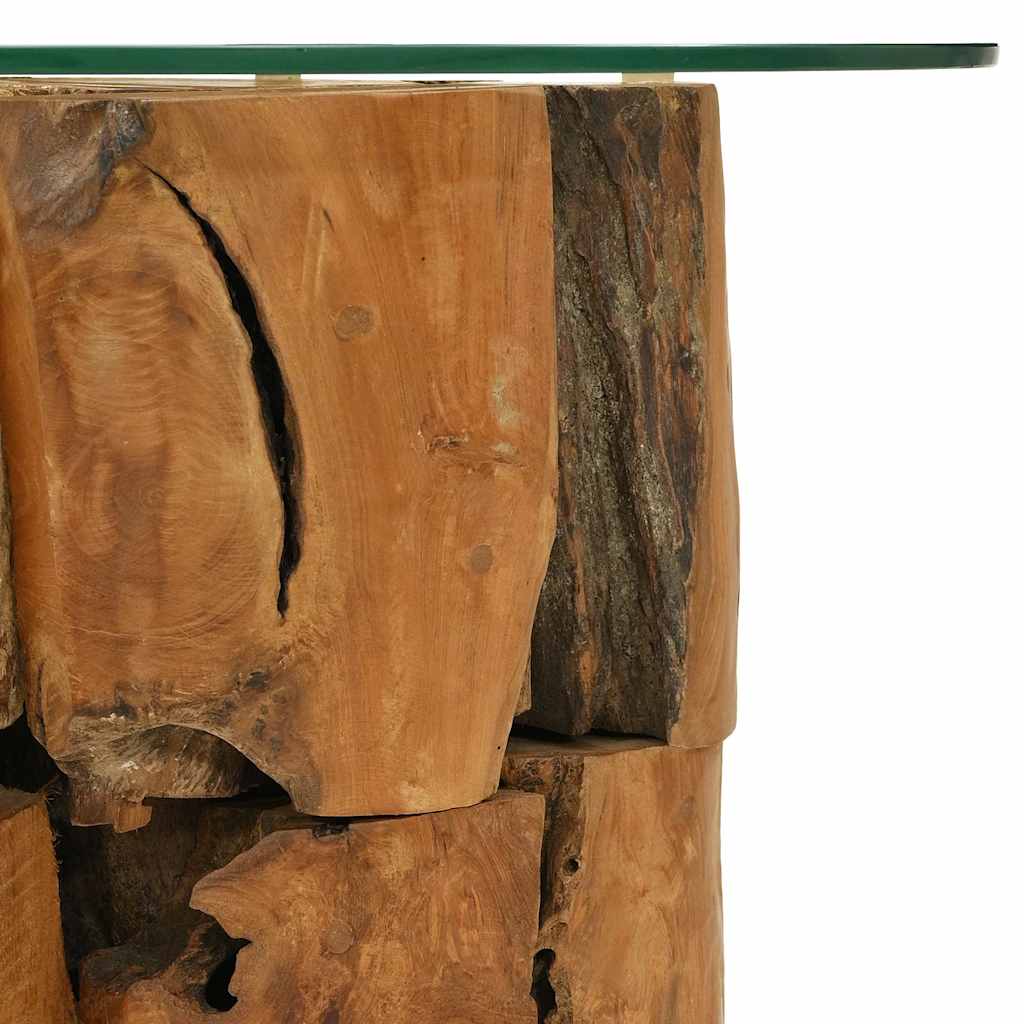 vidaXL Stolik kawowy z drewna tekowego patynowanego wodą, 60 cm