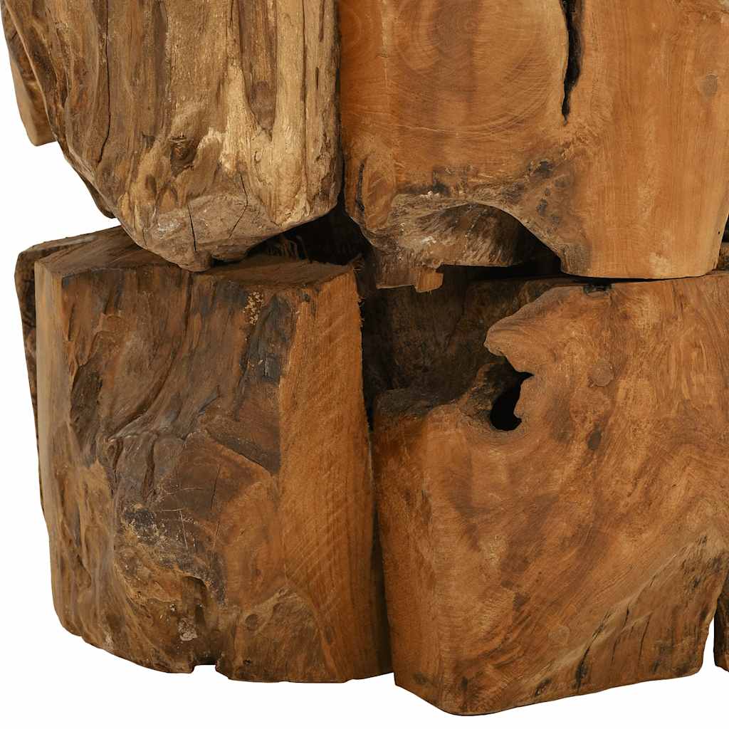 vidaXL Stolik kawowy z drewna tekowego patynowanego wodą, 60 cm