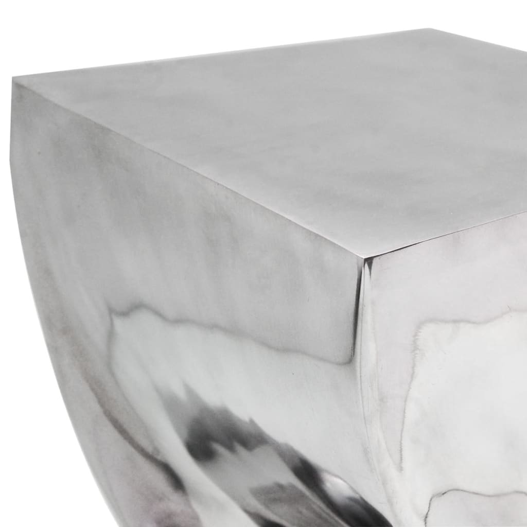 vidaXL Taboret/Stolik boczny o skręconym kształcie z aluminium, srebrny