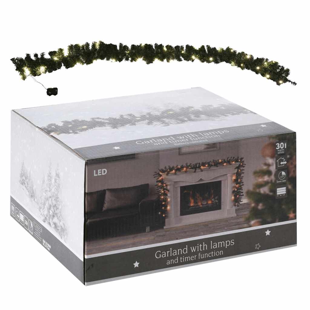 Ambiance Świąteczna girlanda z 30 lampkami LED, 270 cm