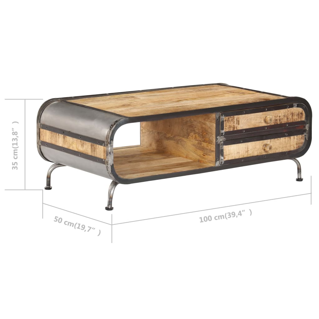 vidaXL Stolik kawowy, 100x50x35 cm, lite drewno mango