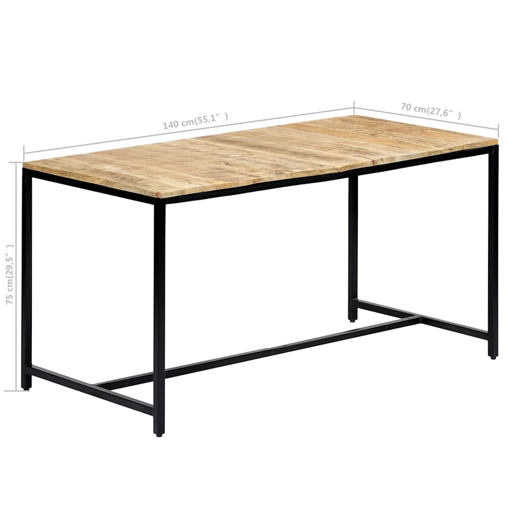 vidaXL Stół jadalniany, 140 x 70 x 75 cm, lite surowe drewno mango
