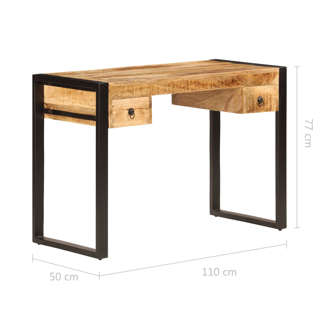 vidaXL Biurko z 2 szufladami, 110x50x77 cm, lite drewno mango