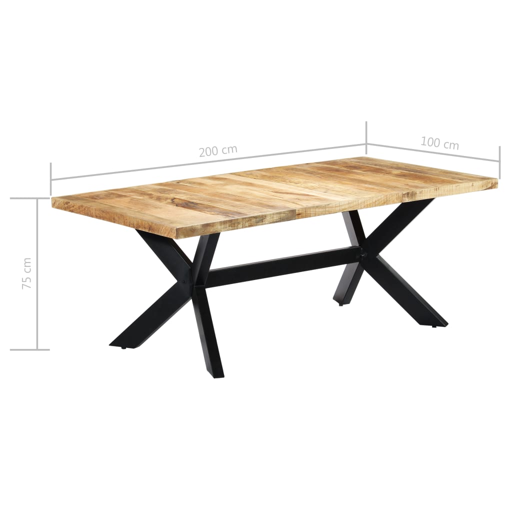 vidaXL Stół jadalniany, 200x100x75 cm, lite drewno mango