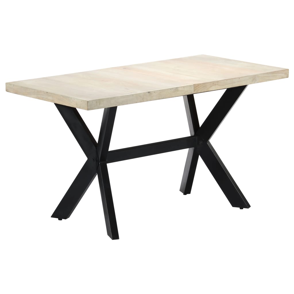vidaXL Stół jadalniany, 140 x 70 x 75 cm, lite, bielone drewno mango