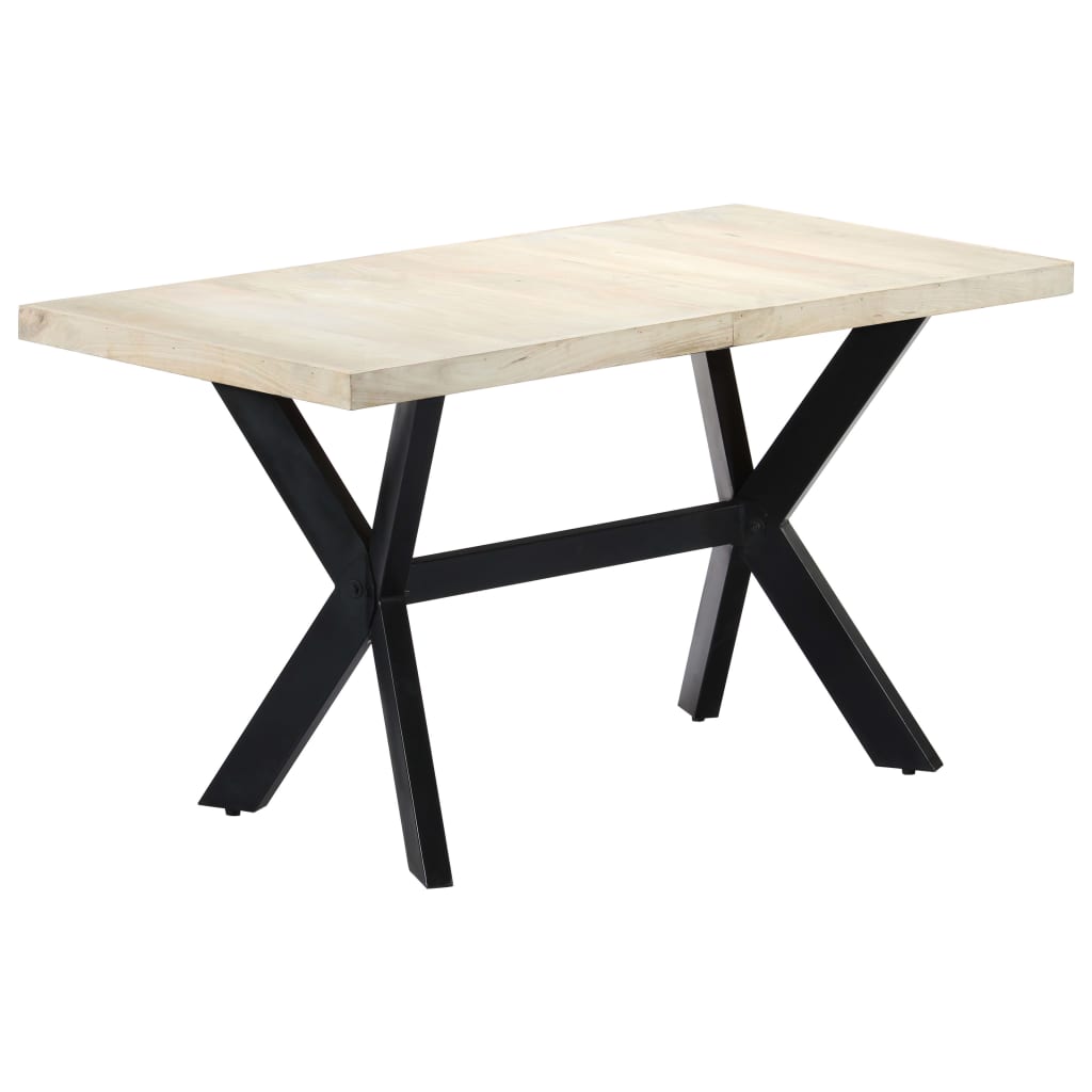 vidaXL Stół jadalniany, 140 x 70 x 75 cm, lite, bielone drewno mango