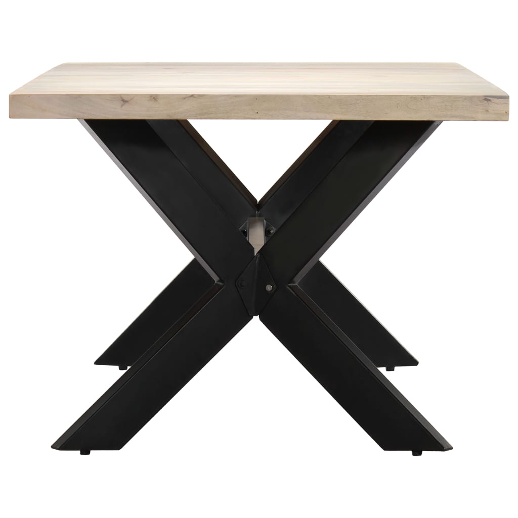 vidaXL Stół jadalniany, 140 x 70 x 75 cm, lite, bielone drewno mango