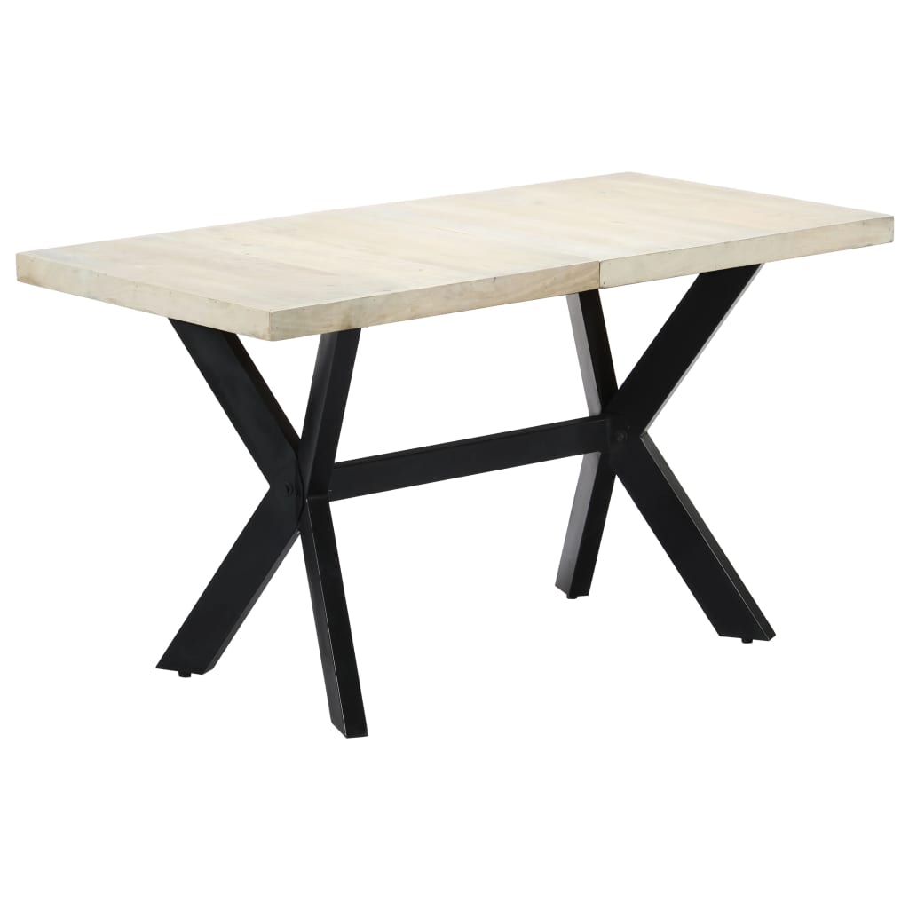 vidaXL Stół jadalniany, 140 x 70 x 75 cm, lite, bielone drewno mango