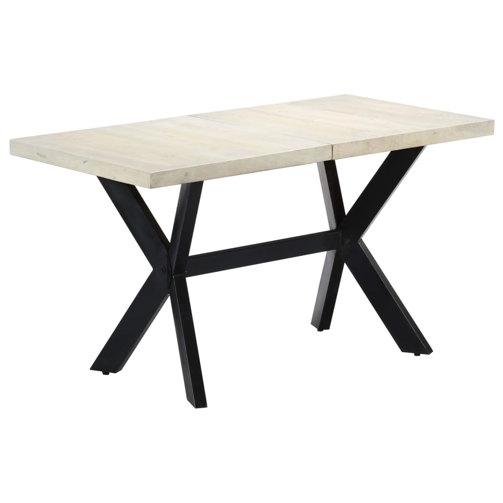 vidaXL Stół jadalniany, 140 x 70 x 75 cm, lite, bielone drewno mango