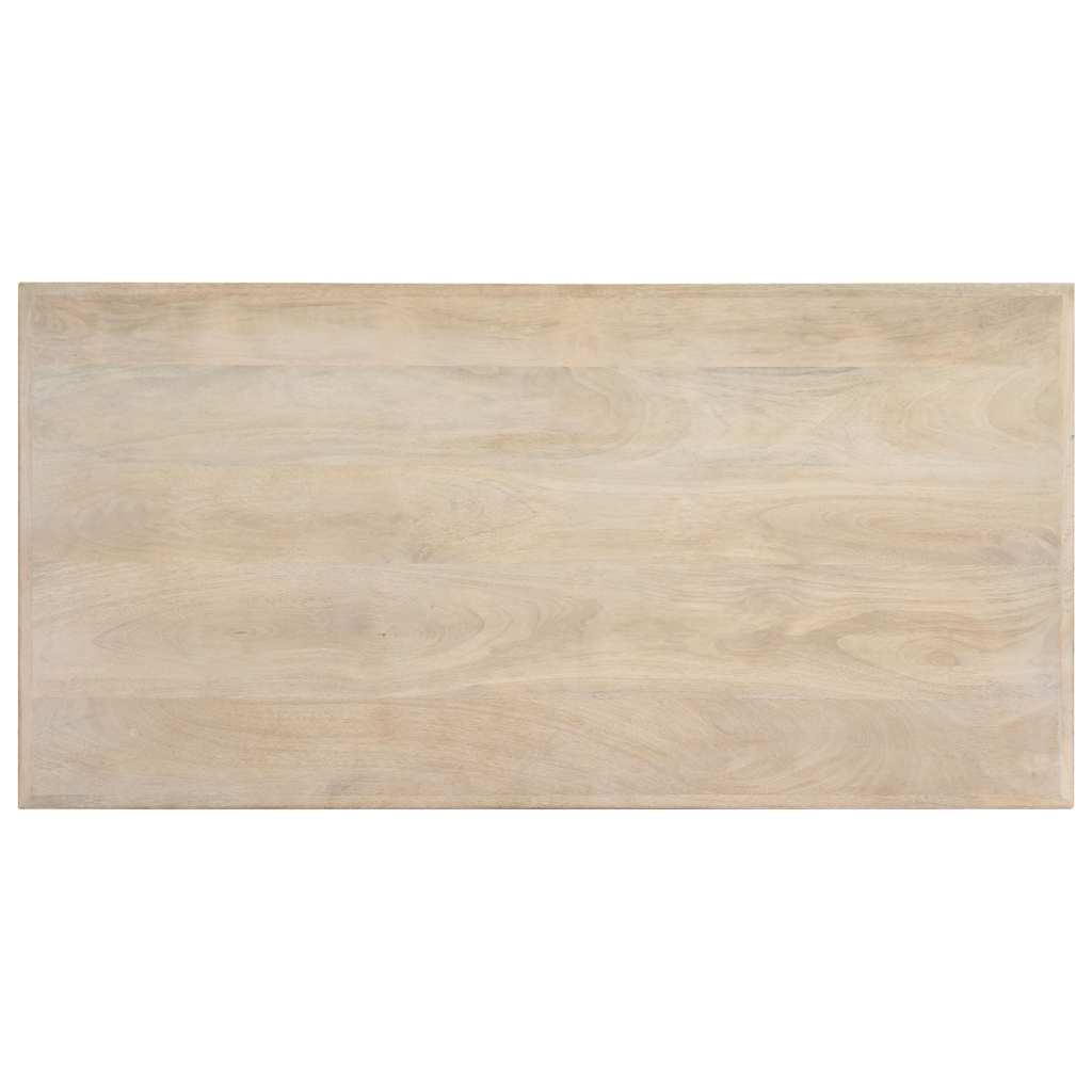 vidaXL Stół jadalniany, biały, 120 x 60 x 75 cm, lite drewno mango