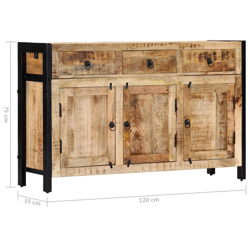 vidaXL Komoda, 120x35x76 cm, lite drewno mango
