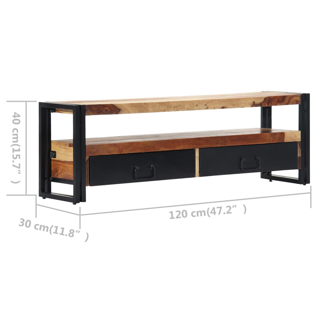 vidaXL Szafka pod TV, 120 x 30 x 40 cm, lite drewno akacjowe