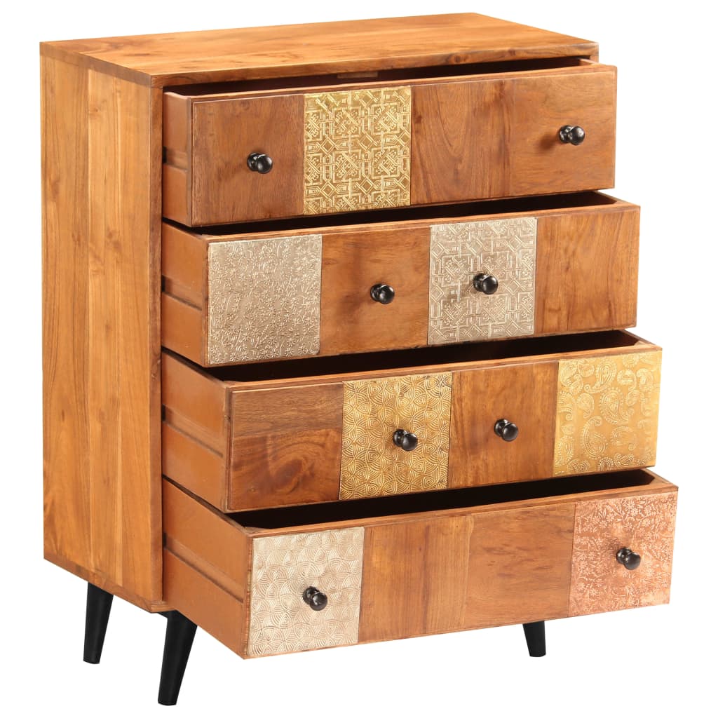 vidaXL Komoda z litego drewna akacjowego, 60x30x75 cm