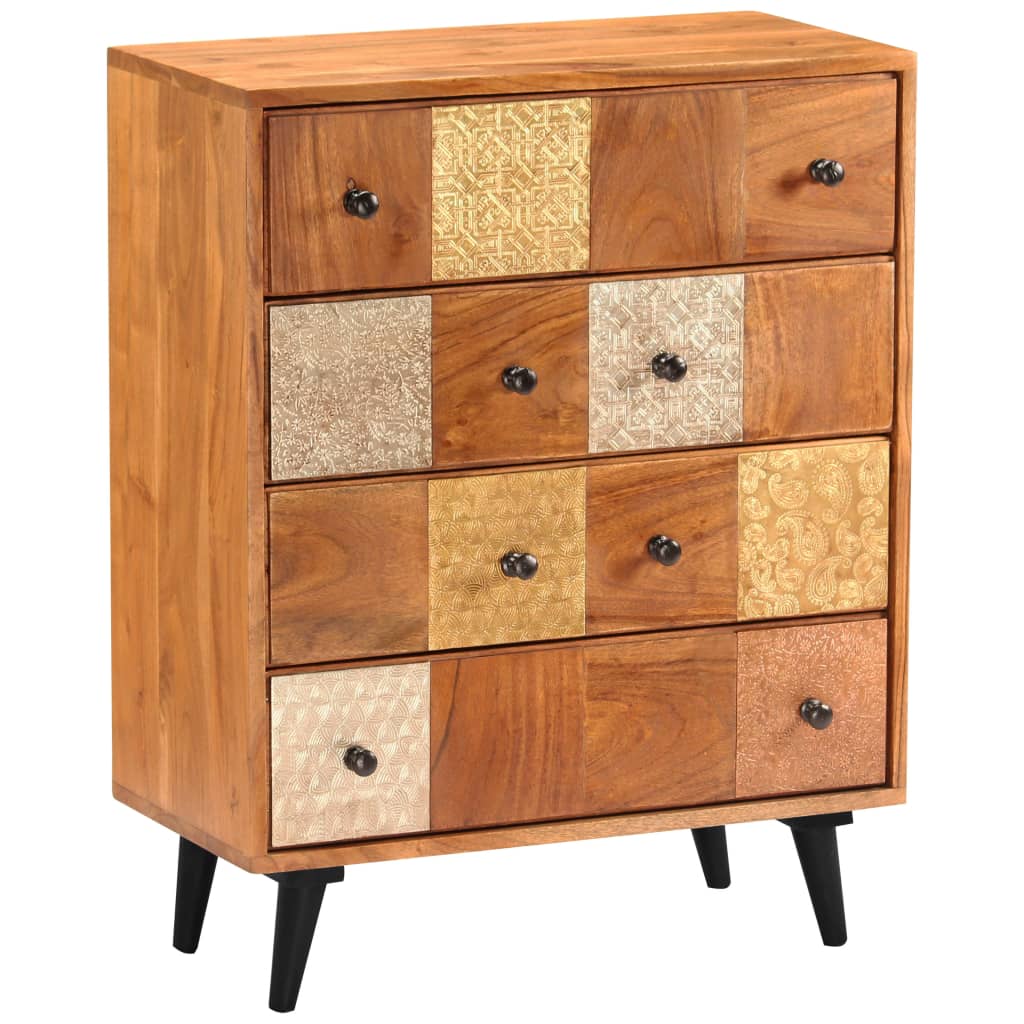 vidaXL Komoda z litego drewna akacjowego, 60x30x75 cm