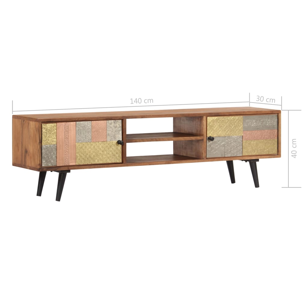 vidaXL Szafka pod TV, 140x30x40 cm, lite drewno akacjowe