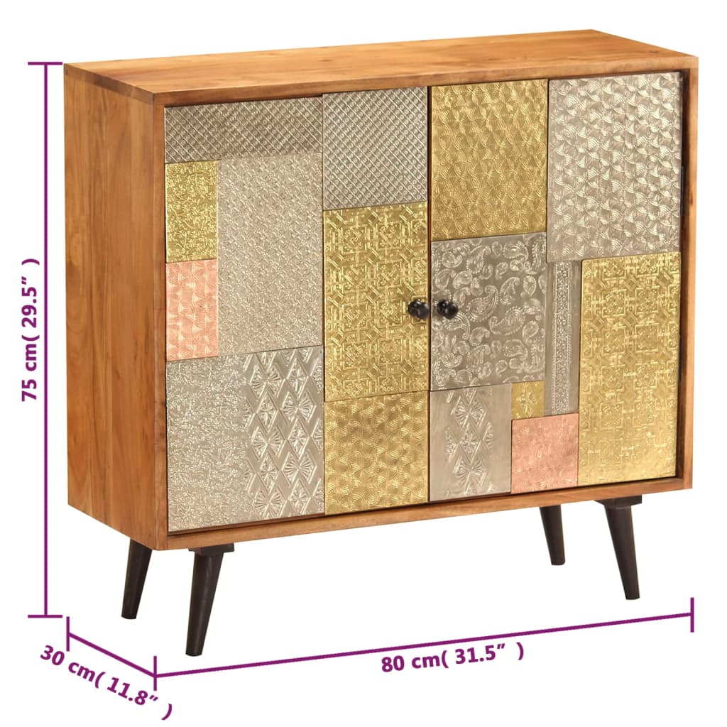 vidaXL Szafka z litego drewna akacjowego, 80x30x75 cm