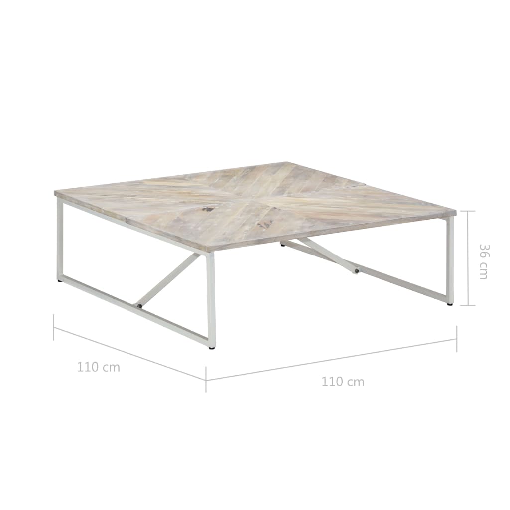 vidaXL Stolik kawowy, 110 x 110 x 36 cm, lite drewno mango