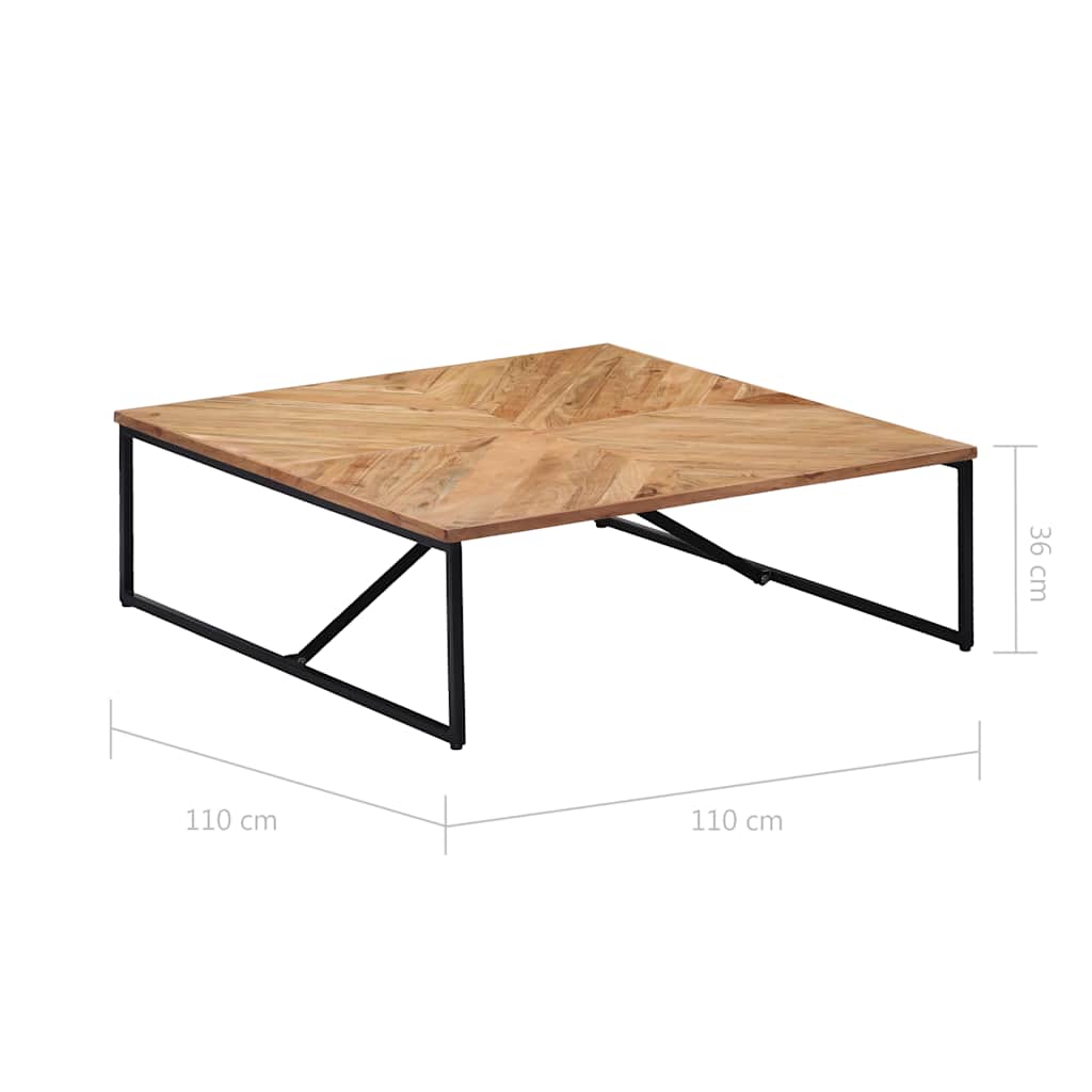 vidaXL Stolik kawowy, 110 x 110 x 36 cm, lite drewno akacjowe