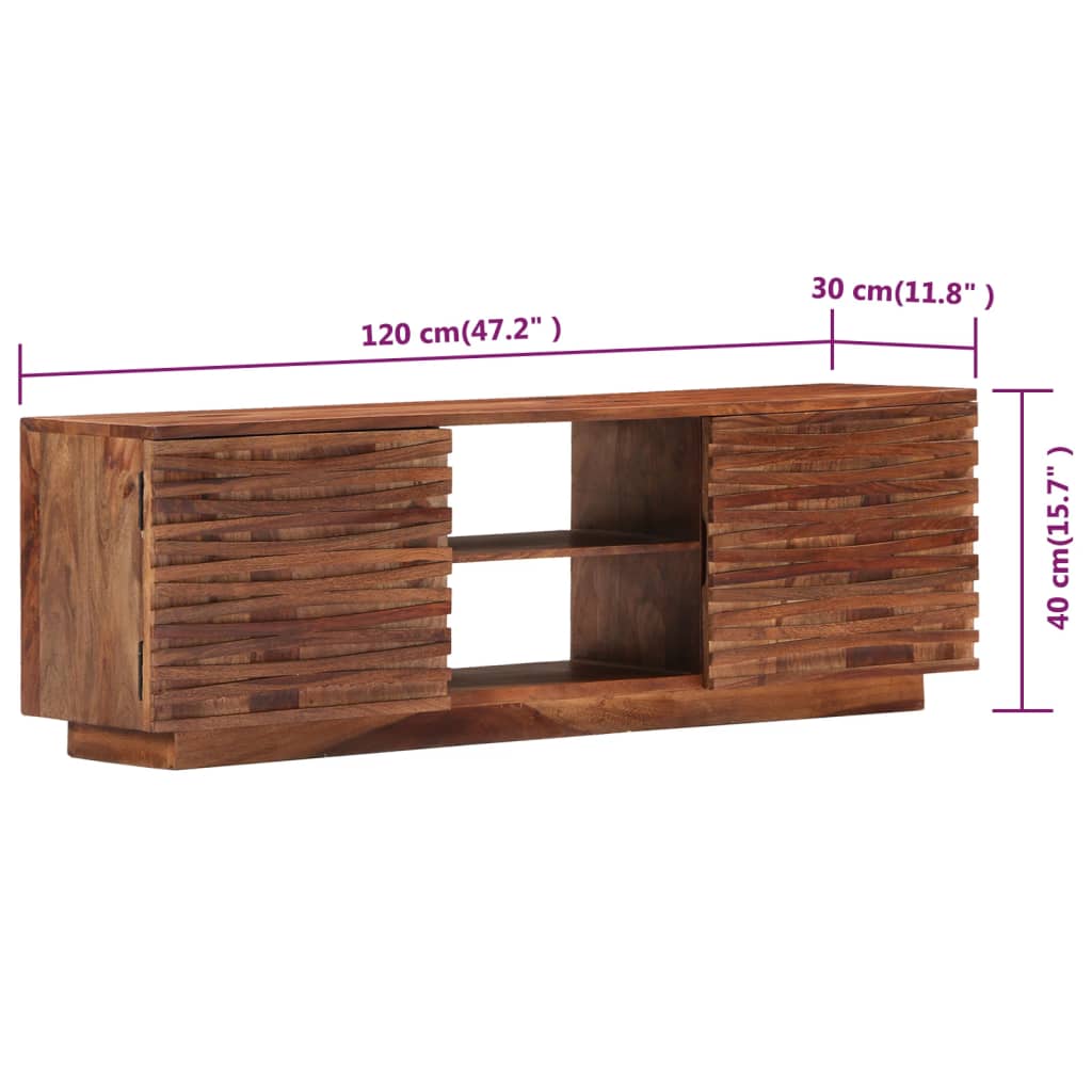vidaXL Szafka pod TV, 120x30x40 cm, lite drewno akacjowe