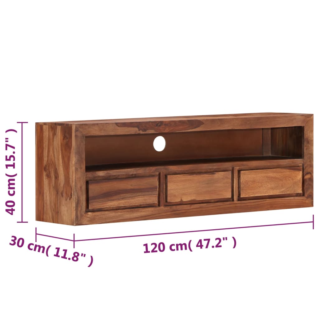 vidaXL Szafka pod TV, 120x30x40 cm, lite drewno akacjowe