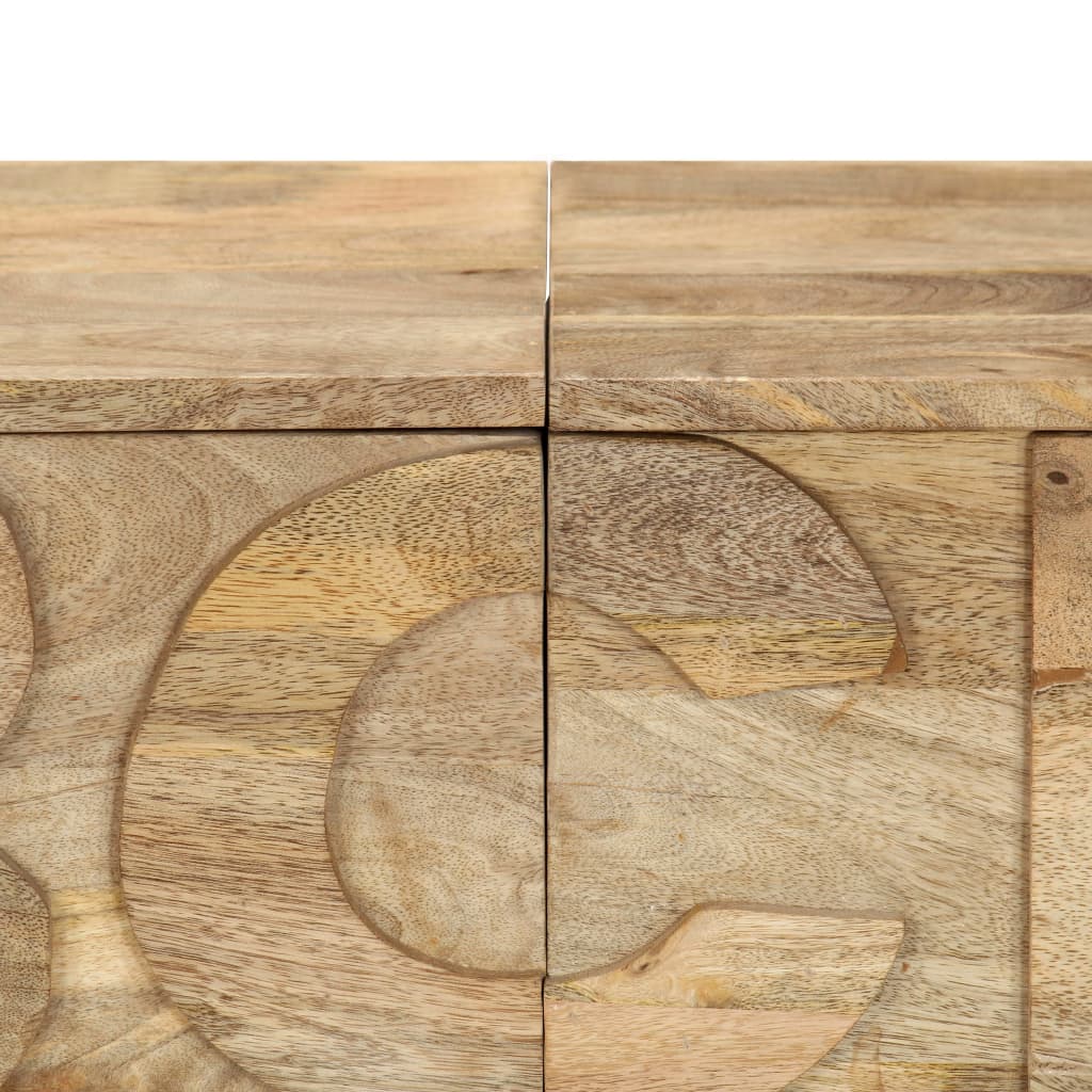 vidaXL Komoda z 6 szufladami, alfabet, 120x35x79 cm, lite drewno mango