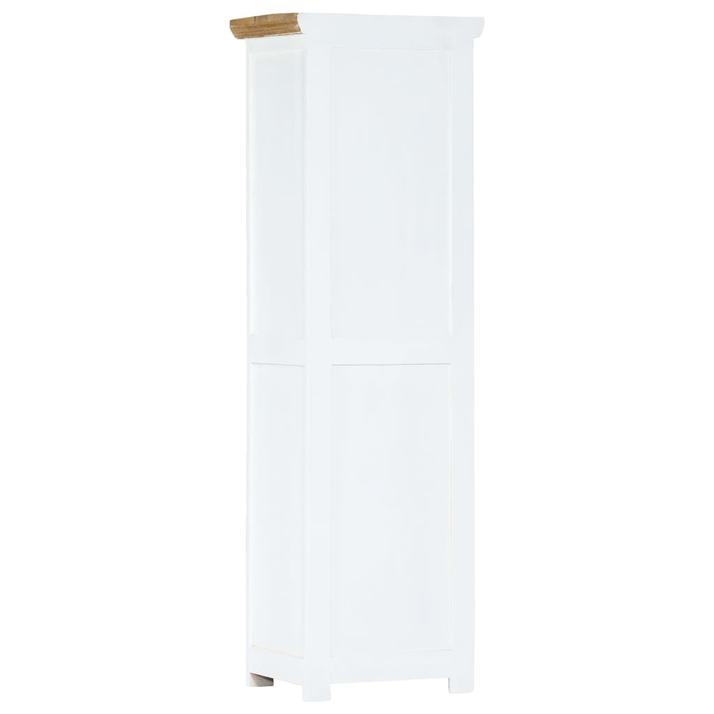 vidaXL Szafka, biało-brązowa, 40x30x128 cm, lite surowe drewno mango