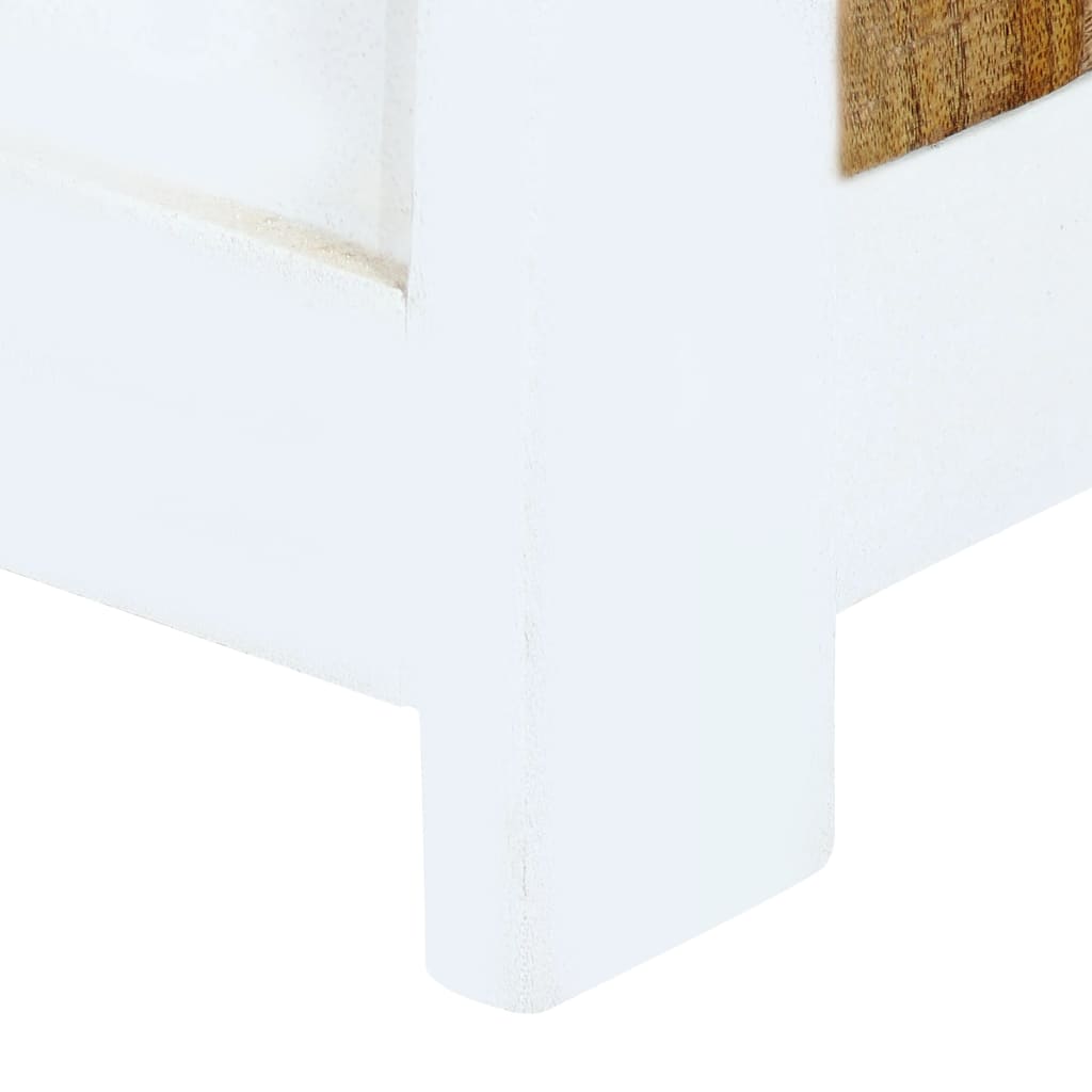vidaXL Szafka, biało-brązowa, 40x30x128 cm, lite surowe drewno mango