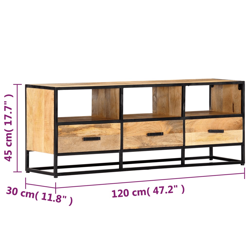 vidaXL Szafka pod TV, 120 x 30 x 45 cm, z litego drewna mango
