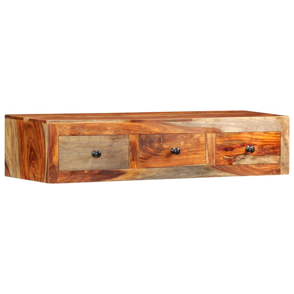 vidaXL Ścienny stolik konsolowy, 100x25x20 cm, lite drewno akacjowe