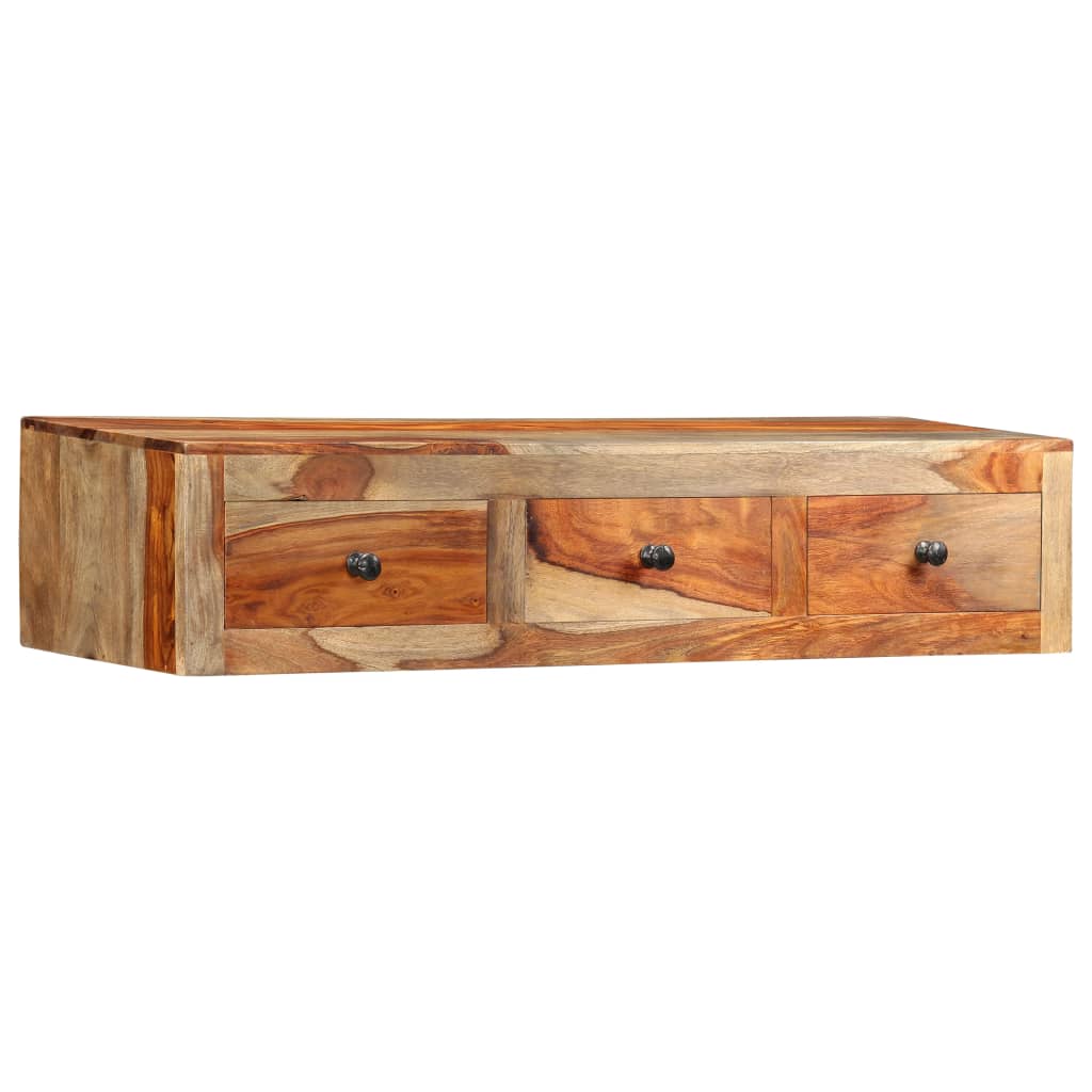 vidaXL Ścienny stolik konsolowy, 100x25x20 cm, lite drewno akacjowe