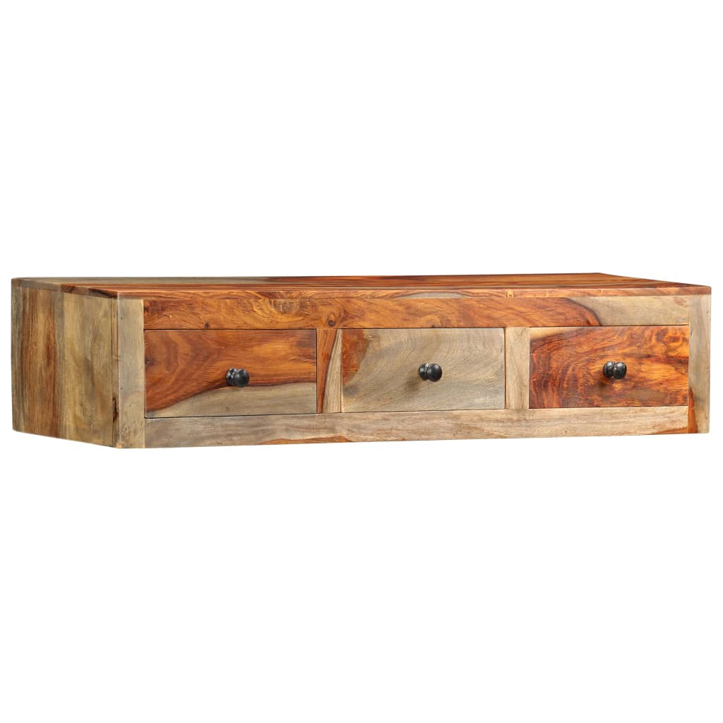 vidaXL Ścienny stolik konsolowy, 100x25x20 cm, lite drewno akacjowe