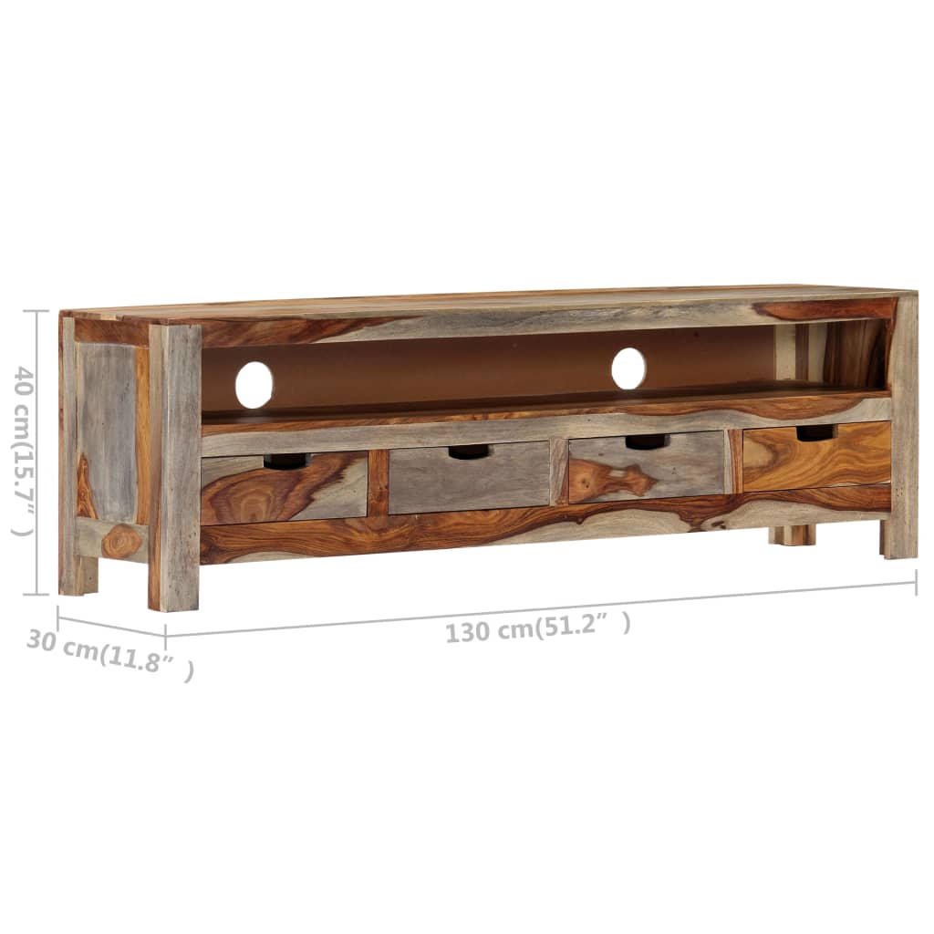 vidaXL Szafka pod TV z litego drewna akacjowego, 130 x 30 x 40 cm