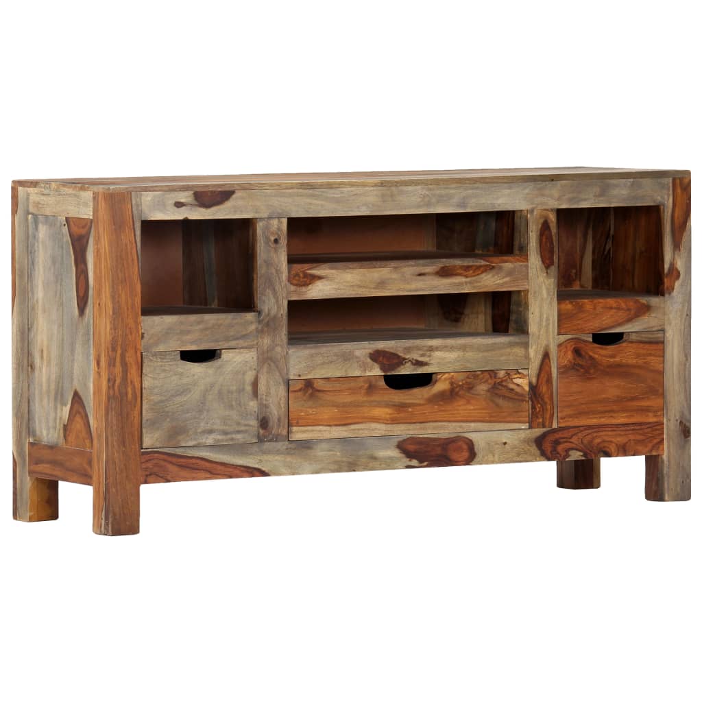 vidaXL Szafka, szara, 100x30x50 cm, z litego drewna akacjowego