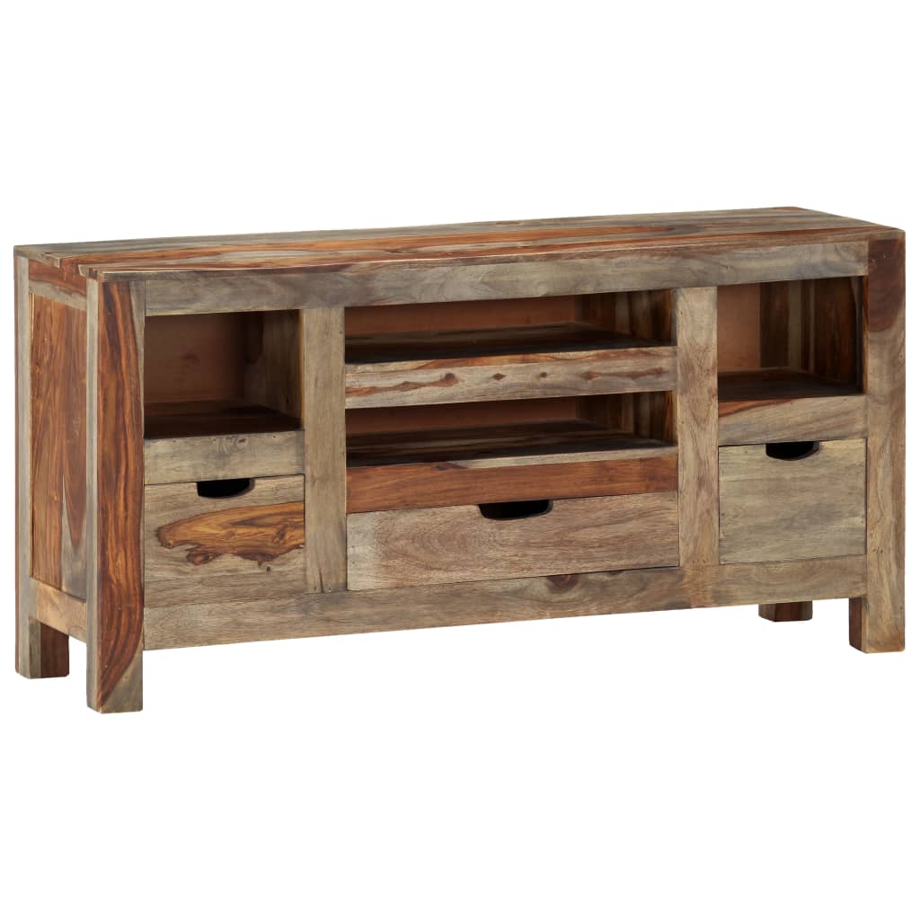 vidaXL Szafka, szara, 100x30x50 cm, z litego drewna akacjowego