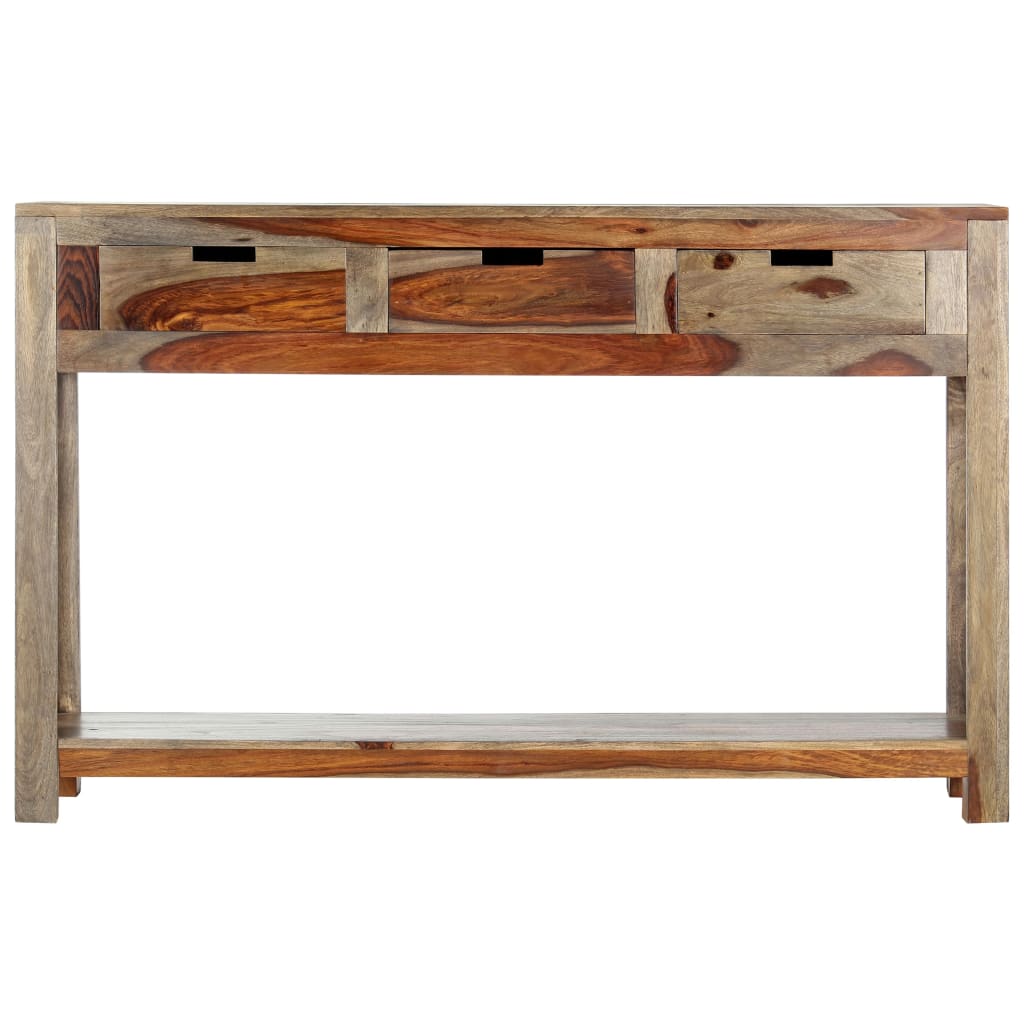 vidaXL Stolik konsola z 3 szufladami, 120x30x75 cm, drewno akacjowe