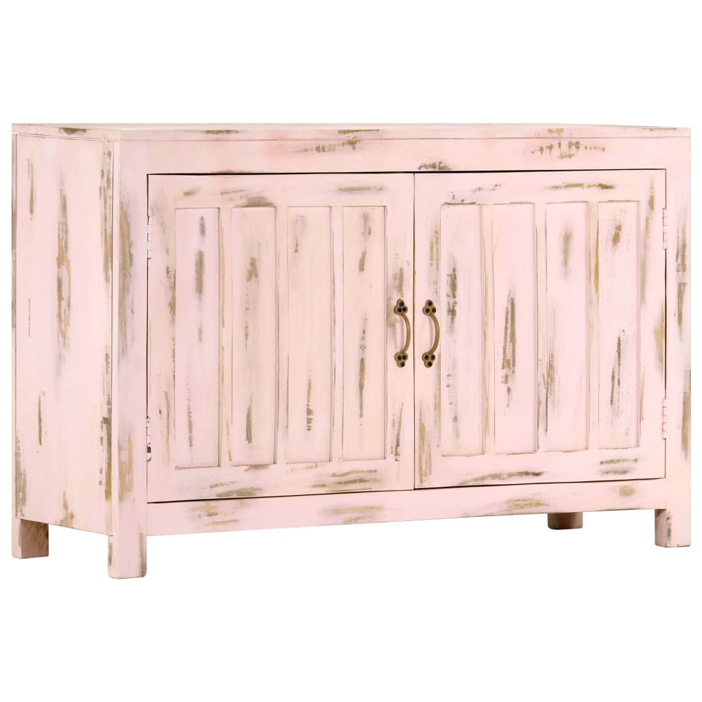 vidaXL Szafka, jasnoróżowa, 110x35x70 cm, lite drewno mango