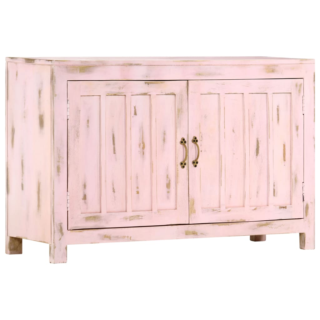 vidaXL Szafka, jasnoróżowa, 110x35x70 cm, lite drewno mango