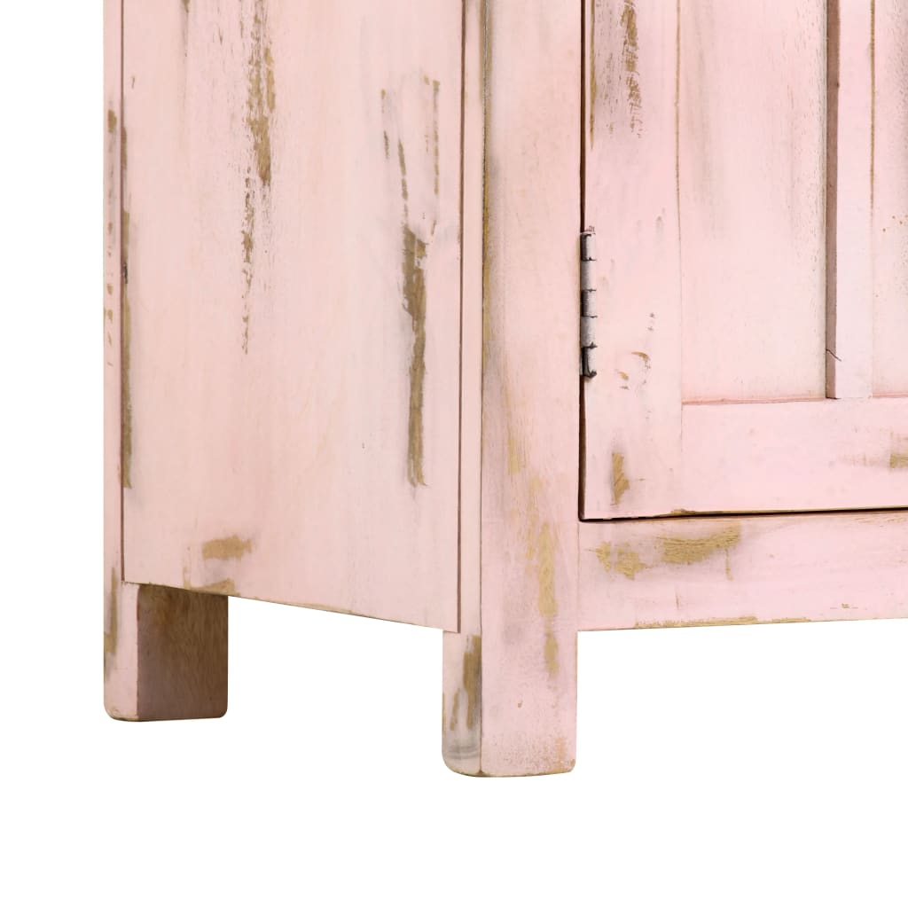 vidaXL Szafka, jasnoróżowa, 110x35x70 cm, lite drewno mango