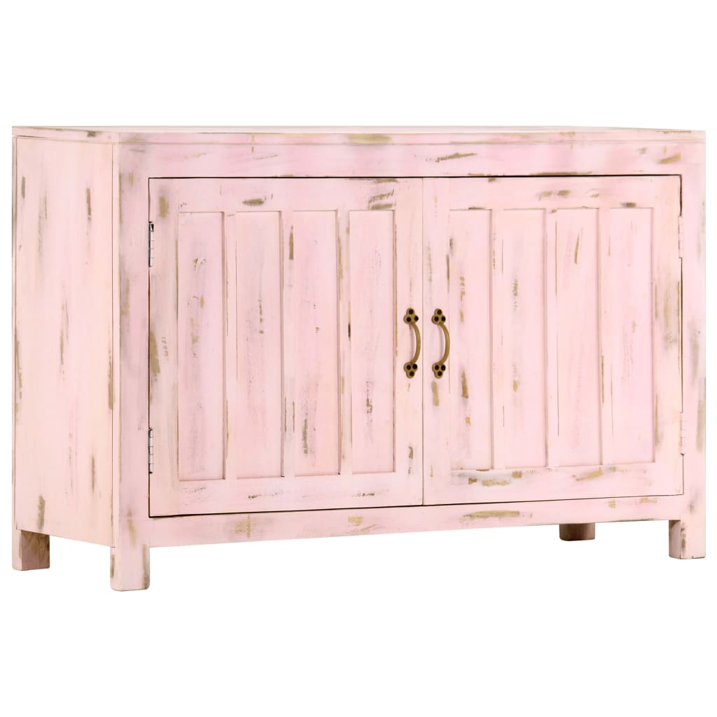 vidaXL Szafka, jasnoróżowa, 110x35x70 cm, lite drewno mango
