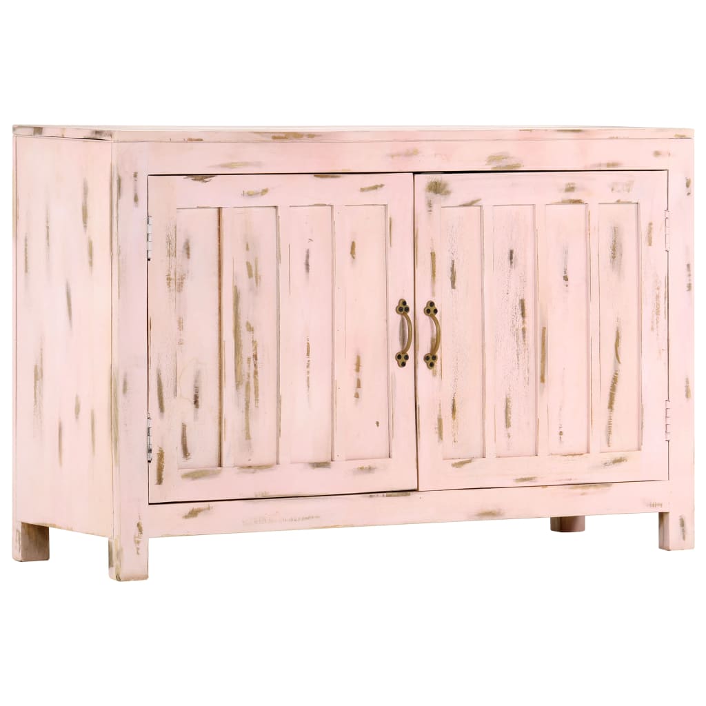 vidaXL Szafka, jasnoróżowa, 110x35x70 cm, lite drewno mango