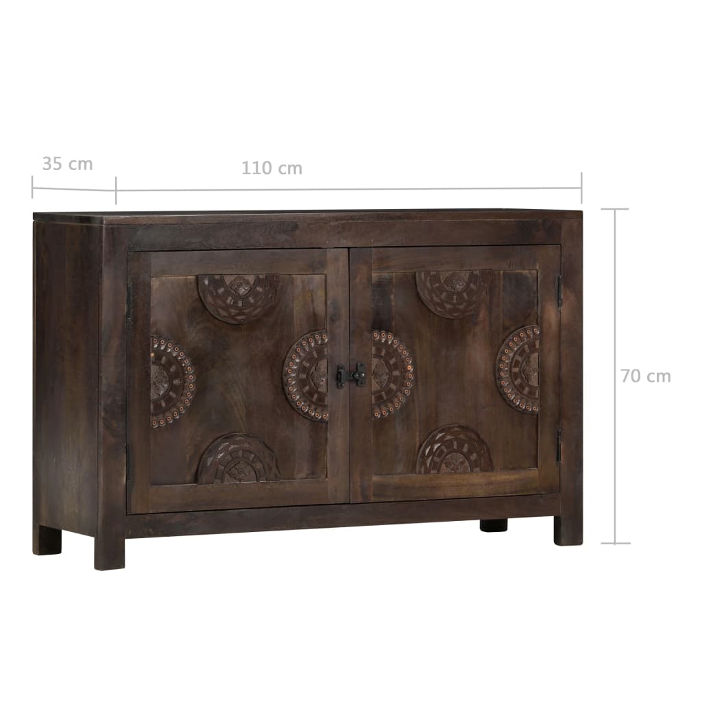 vidaXL Szafka z rzeźbionym wzorem, 110x35x70 cm, lite drewno mango