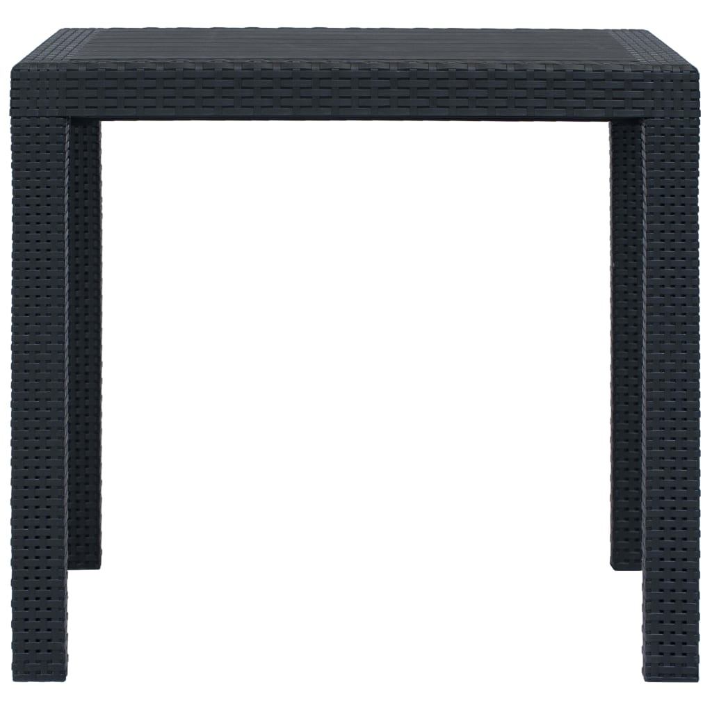 vidaXL Stolik ogrodowy, 79x79x72 cm, plastik stylizowany na rattan
