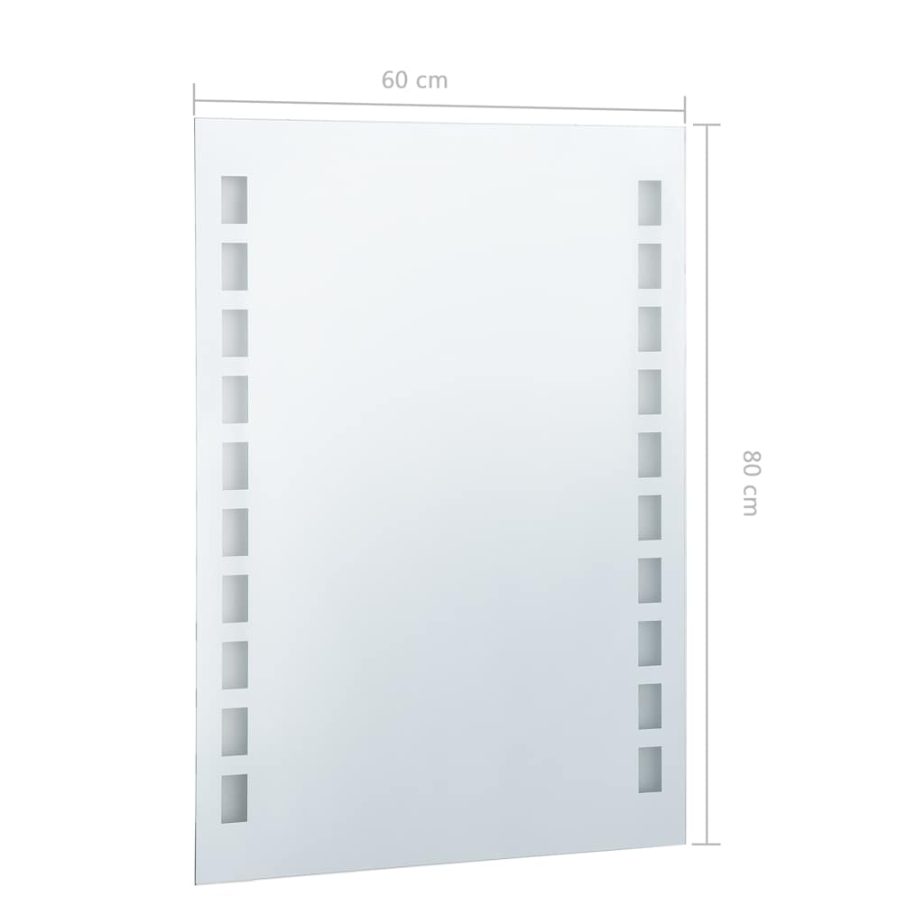 vidaXL Ścienne lustro łazienkowe z LED, 60 x 80 cm