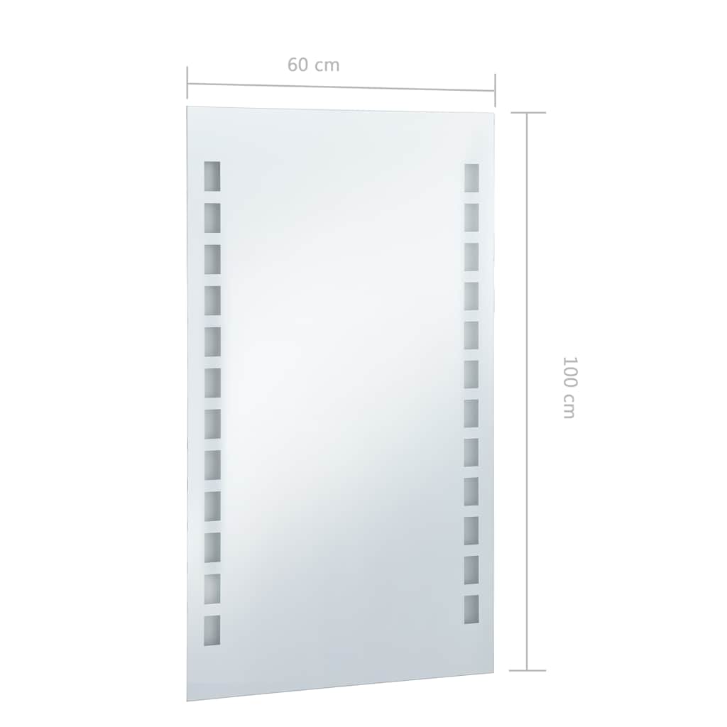 vidaXL Ścienne lustro łazienkowe z LED, 60 x 100 cm